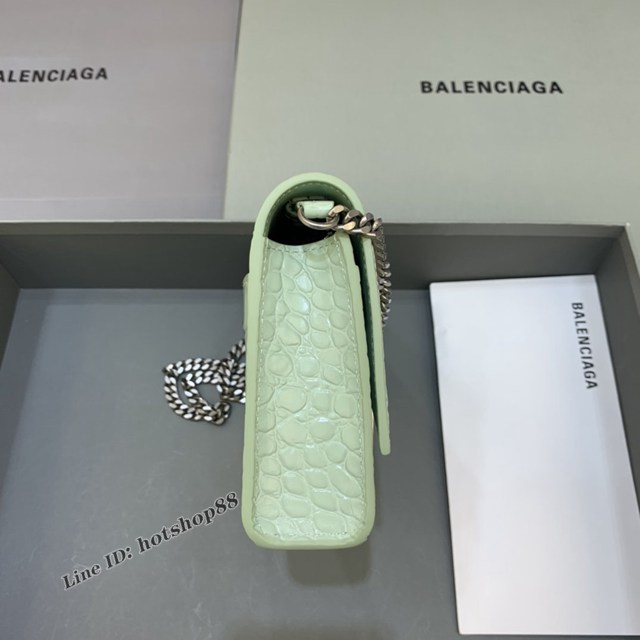 Balenciaga專櫃爆款鱷魚紋迷你女士肩背包 巴黎世家沙漏鏈條斜挎包 fyj1860